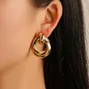 Free sample new fashion exaggerated circle earrings punk style geometric earrings