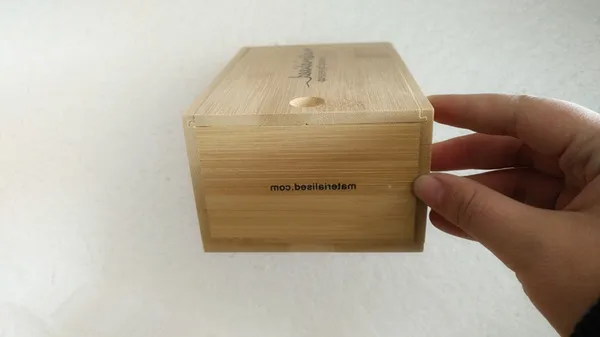 Gift bamboo wood box with sliding lid