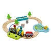 2019 Top sale 24 pieces children mini wooden toy railway set for wholesale W04C179
