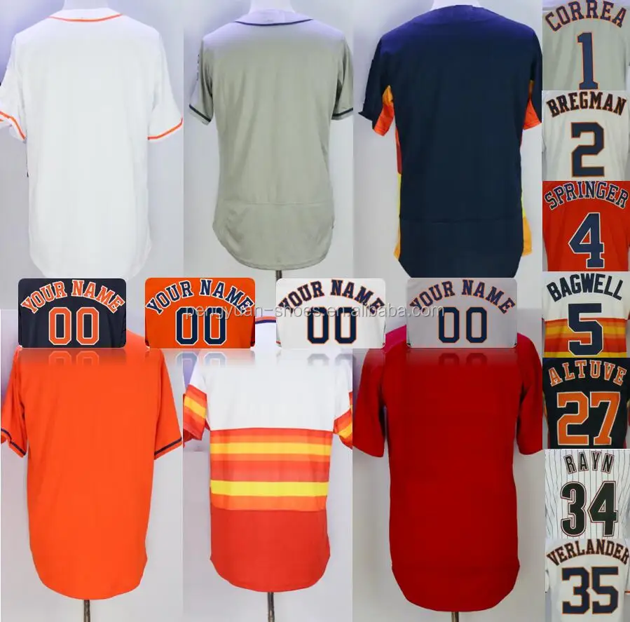 

Best Quality Custom Your Name Number Logo Patch Astros Style Button Down Pullover Stitch Embroidered American Baseball Jersey