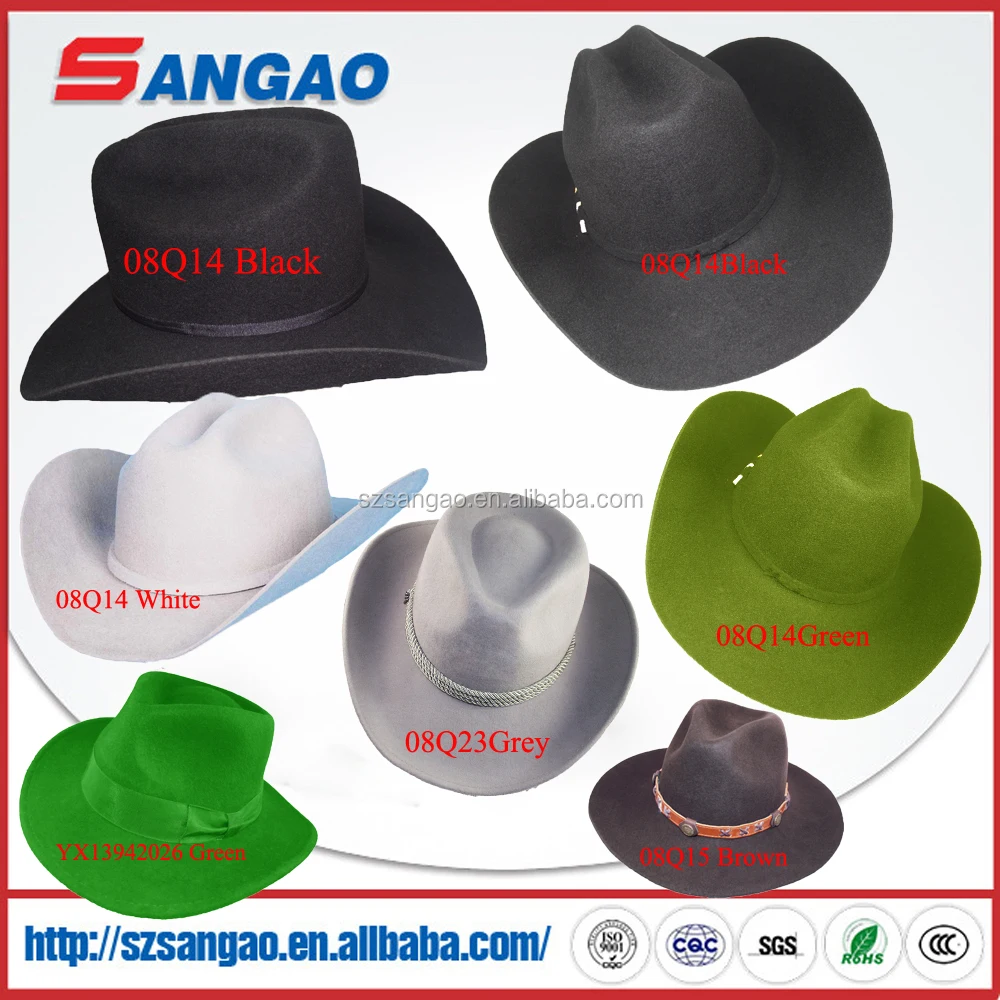 wholesale man felt 100% wool cowboy hat