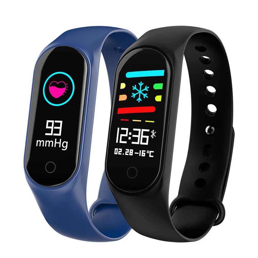 

Smart band M3S bracelet activity fitness tracker with heart rate blood pressure monitor, Black/red/ purple/ lightblue/ darkblue