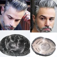 

Eversilky Durable Hair Replacement Fine Mono Center Skin Front and Back Mens Toupee Natural Hair Wigs