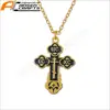 24k Gold Plate Engraved Letter Ward Love Tokens The cross of Christ Pendant