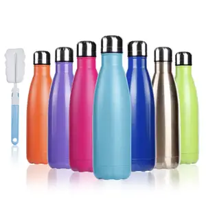 Image of 2019 Best selling 500ML double wall vacuum insulated bottle Cola shape water bottle food grade stainless steel