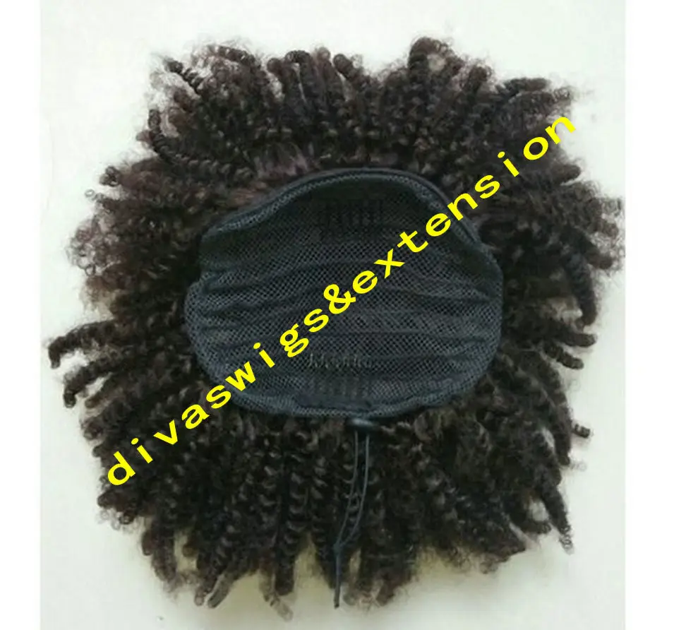 

Ponytail Human Hair Drawstring Ponytail natural big puff 140g Afro Kinky Curly Brazilian Virgin Hair Free Shipping,