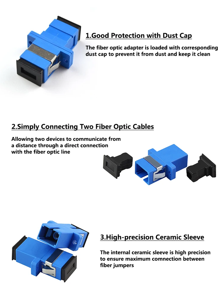Shenzhen professional manufacturer wholesale single mode cable sc fiber optic adapter