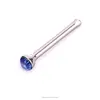 Stainless Steel Round Nose Stud Rings Basic Gem Nose Bone