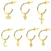 2019 Minimalist jewelry dainty charm 925 silver 18k gold dangle hoop earrings