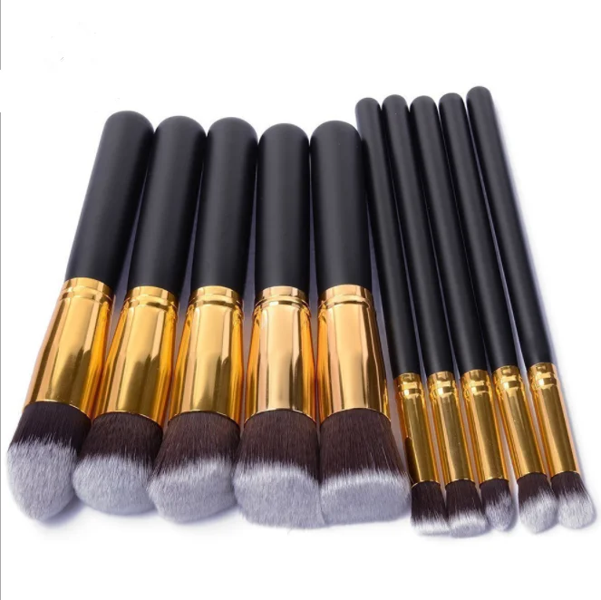 

XINYAN professional Makeup Brush Set gold silver 10pcs Custom Logo Cute kabuki soft hair brush