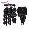 High Quality Top Malaysian Virgin Human Hair Loose Wave Weave with Closure