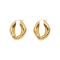 

2019 Simple exaggerated wealthy Alien retro personality temperament copper IP plating 18k gold hoop earrings