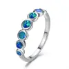 Hainon wedding rings new style Seven round blue Opal vintage ring wholesale stock rings jewelry women