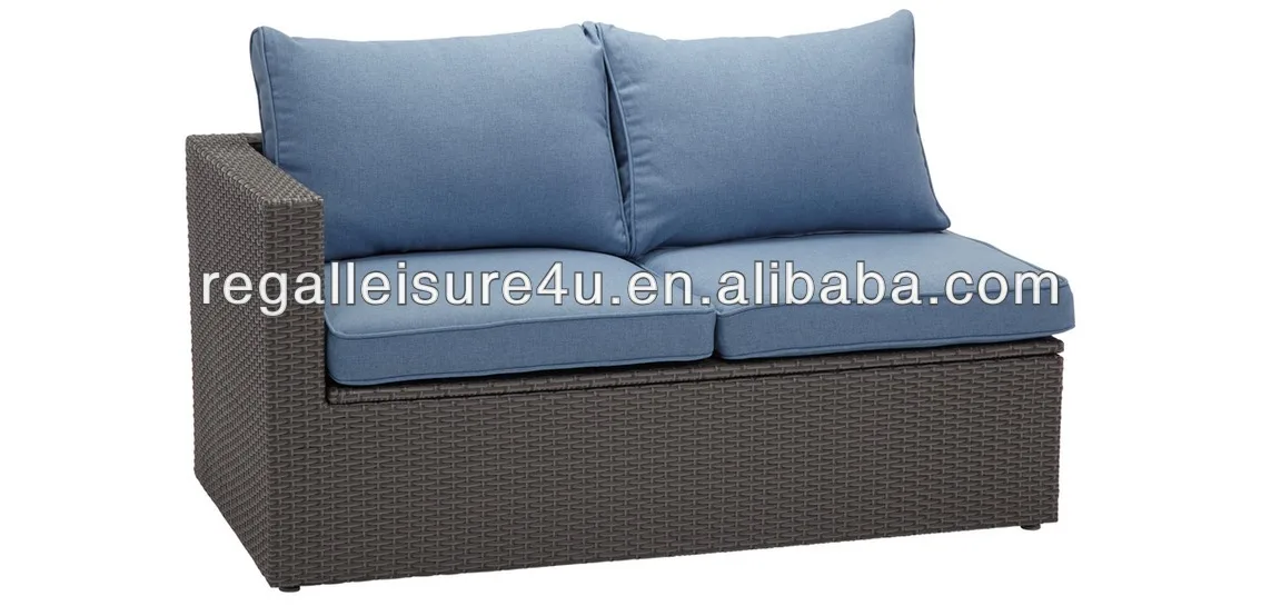 5Pcs al aire libre jardín poli sofá de mimbre conjunto muebles de