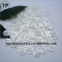 

16L White pearl plastic resin four holes shirt button