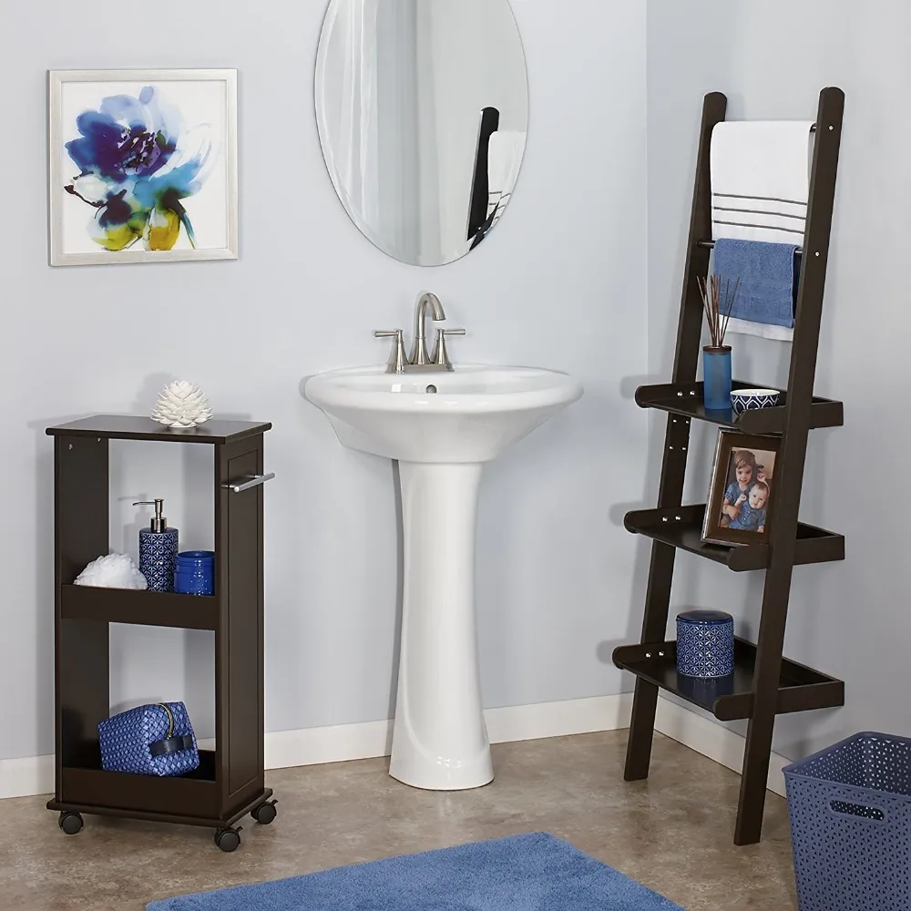 Bamboo Bathroom Storage Rack Wood Ladder Shelf Buy 5 Tier Ladder