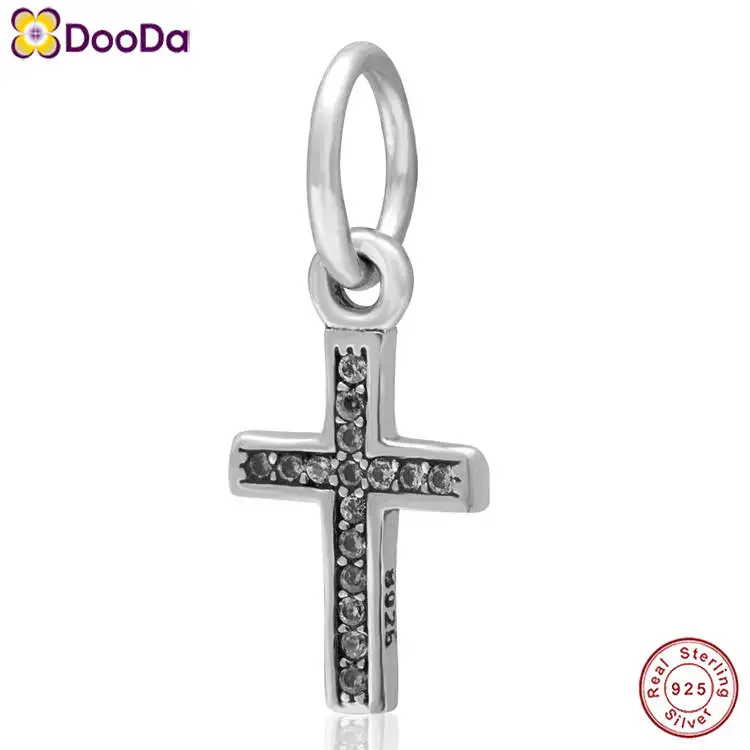 

Dooda Jewelry 925 Sterling Silver Christian Holy Cross Pendant Bead Fits European Charm Bracelets or Necklace