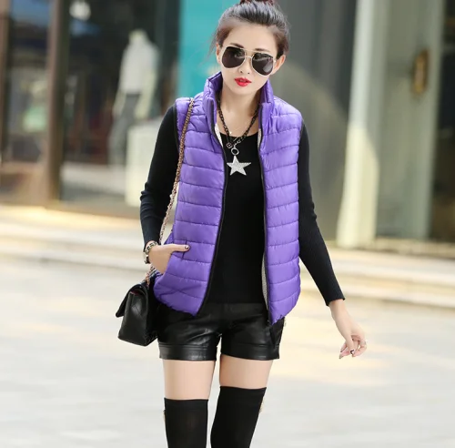 

china suppliers bulk wholesale polyester taffeta & spandex sleeveless casual new winter design women slimming vest 257406