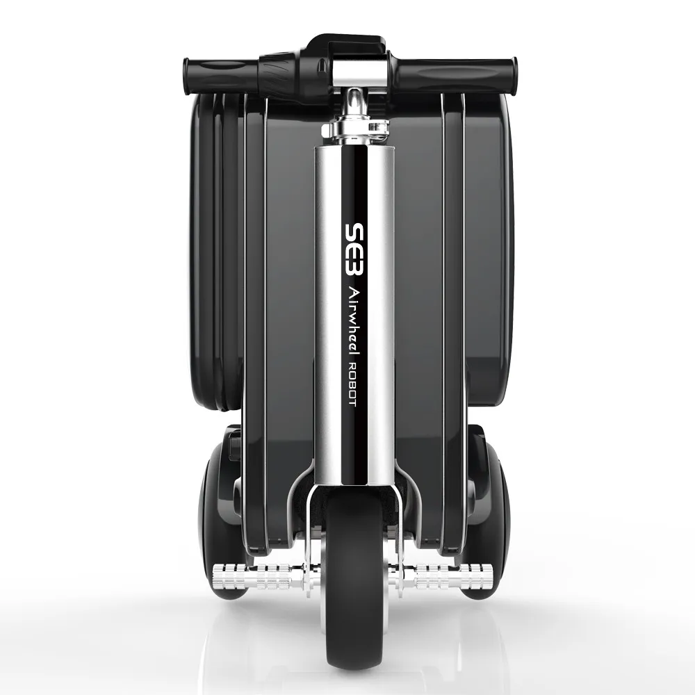 
Folding smart luggage trolley travel suitcase electric suitcases sets foldable trolley scooter suitcase cover black or silver  (60792918341)