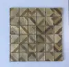 crystal glass mosaic mix brown ceramic tile with leaves pattern for bathroom wall tiles