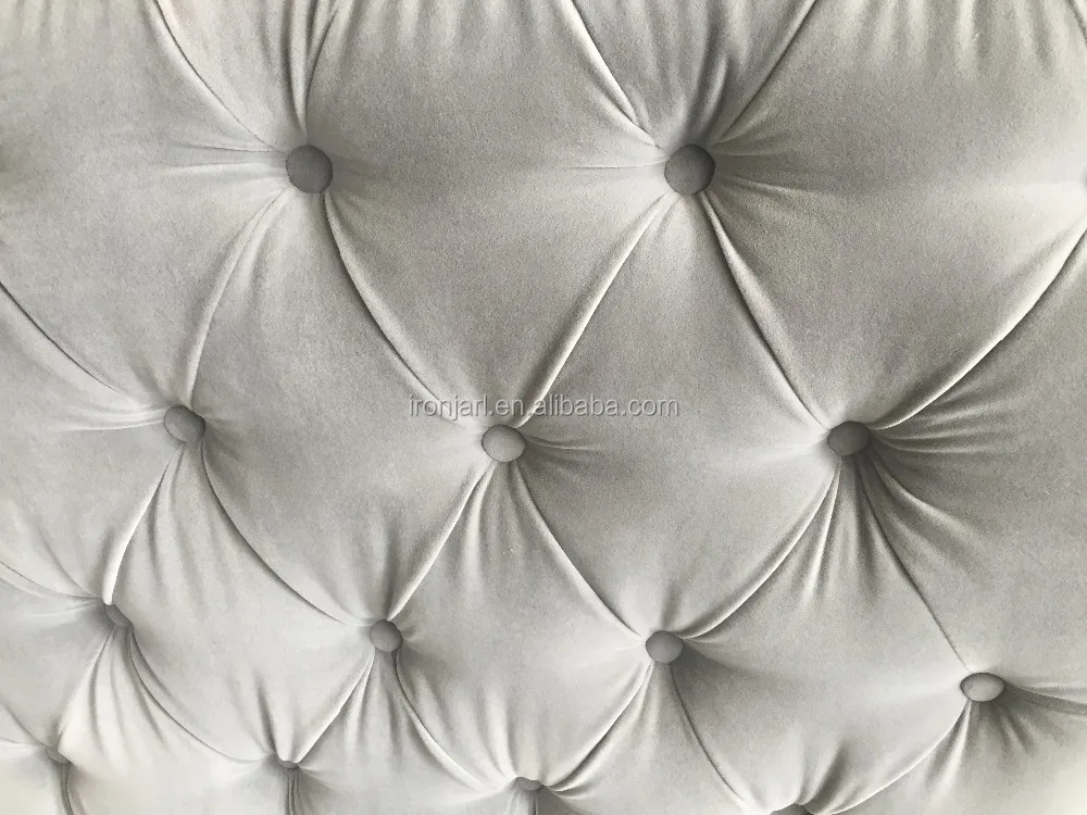
Thick headboard button tufted sleigh fabric bed 