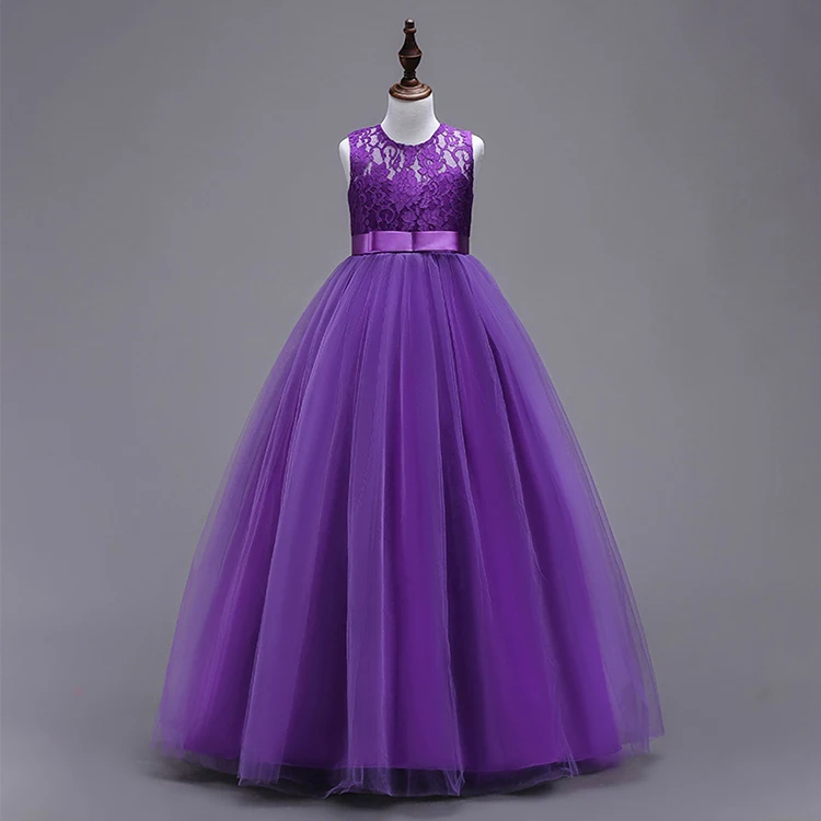 

Girl Party Wedding Dress Princess Children Dress Designs 2018 Party Dress Kids Girl Collection, Purple