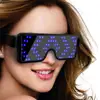 Party Favor Black Plastic Red Heart Led Message Glasses,Led Display Glasses With Words For Halloween