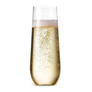 Image of 9oz Novelty Elegant Party Stemless Champagne Flute Glass Wholesale Bulk