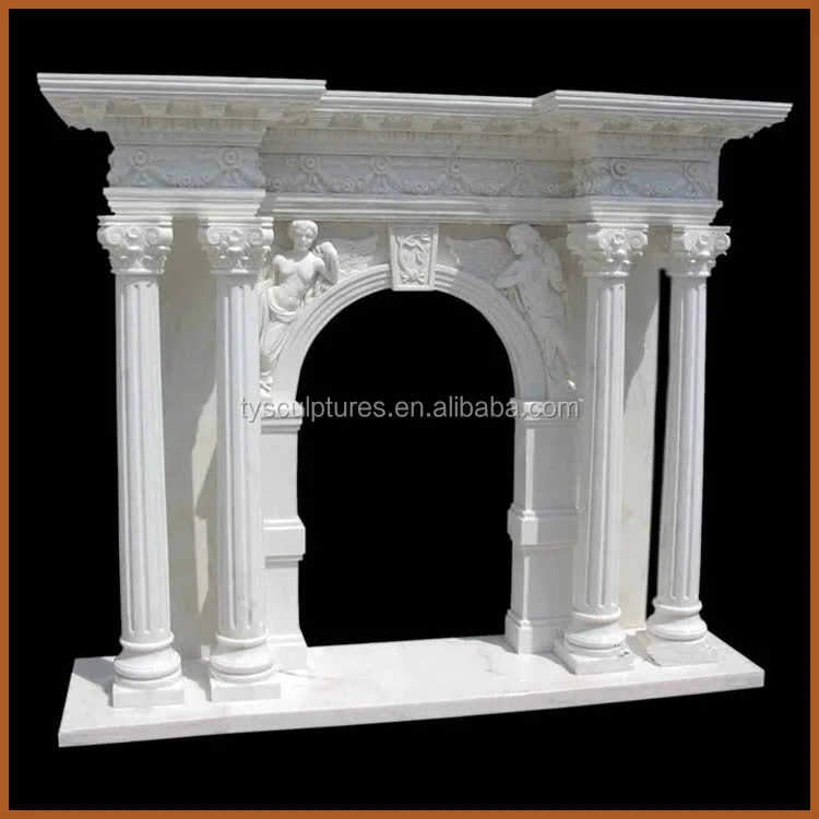 Great Designs Fireplace Mantel Of Modern White Marble Used Stone