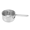 1 litre capacity Constructed using top quality 18/10 stainless steel Fine Polished milk pan with Glass Lid Saucepan