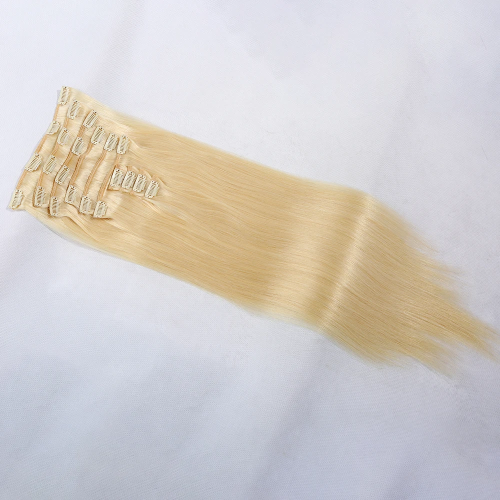 

factory wholesale price 220gram cuticle aligned virgin brazilian human hair extension 24 inch clip in human hair extension