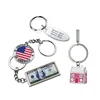 Rich experienced commemorative aluminium alloy die cut paper sticker epoxy silk screen American flag US dollar design Key Chain
