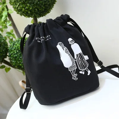 
New Trend Eco-friendly Custom Natural Cotton hiking Backpack Draw String Bag For Wholesale 