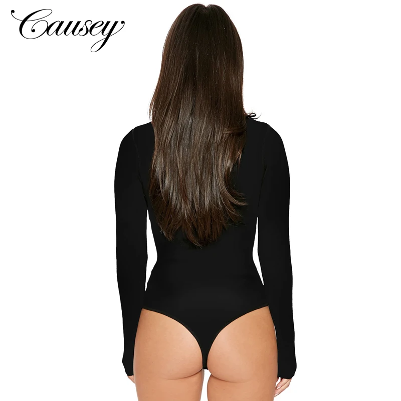 
2020 Wholesale Sexy Female Clothing Turtleneck Long Sleeve Black Fashion Bodysuit For Womens 