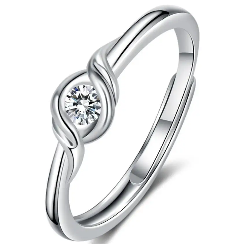 

Simple and versatile fashion love intertwined confession proposal opening ring