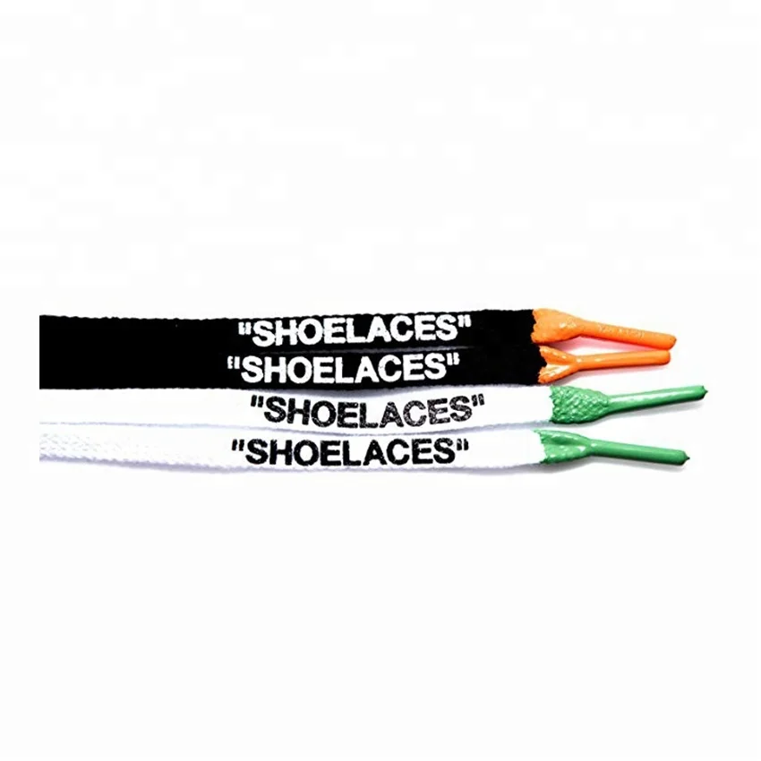 

Custom Printed Shoe Laces With Silicone Tips Oval Flat Lace Swap Cotton Polyester Designs Shoelace, Customized