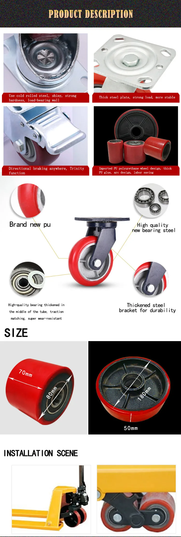 Manual Pallet Truck Nylon Wheel Front Wheelhand pallet truck nylon wheel
