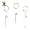 Slovehoony China jewelry wholesale Joyas de Plata 925 Ear Cuff Chains Rose gold Clip-on Earrings for Lady Joyeria