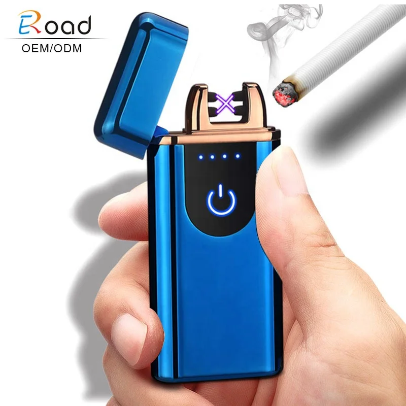 

Electric arc windproof usb rechargeable metal pulse cigarette fingerprint lighter, N/a