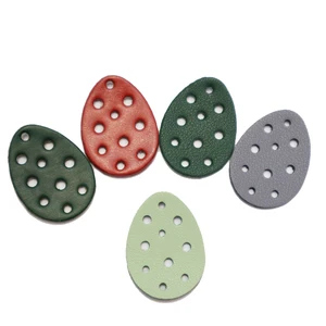 2pc Oval Shape Hole Faux Leather Teardrop Pendant Earring Component Boho Jewelry Supply