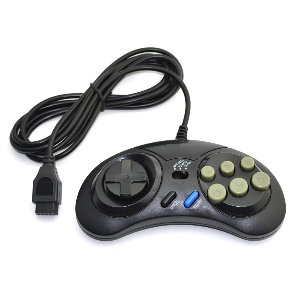 

Game controller for SEGA Genesis handle controller Gamepad for SEGA MD Game Accessories Bring turbo and slow function Black