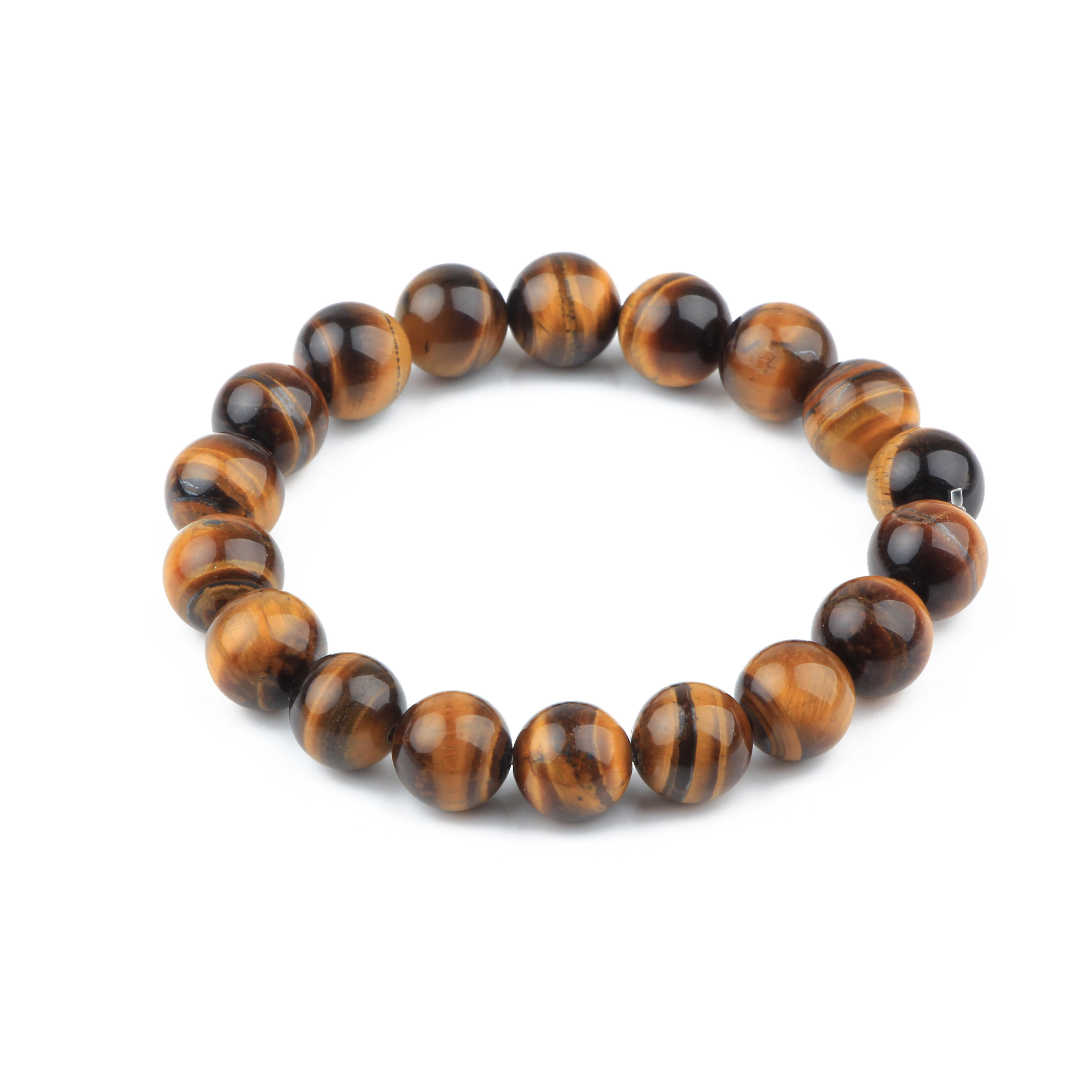 

wholesale natural Gemstone 10mm brown tiger eye stone stretch bracelets