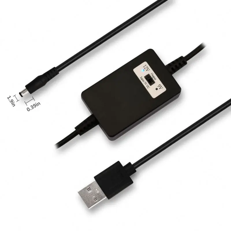 5.5 x 2.1 mm USB 5V to 12V dc Connector Step-up Module Converter Male lead cable