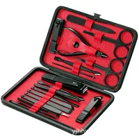

2020 new arrivals nail clipper nail drill nail file Set Stainless Steel 18 in 1 black Manicure and Pedicure set