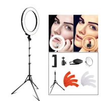 

factory cheap ring light makeup 18'' 55w 5500K color changing video lighting kit 240 led ring lamp with tripod