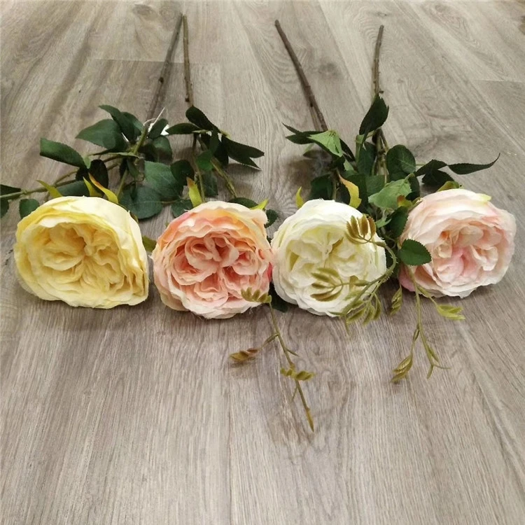 Wholesale Artificial Tea Rose With Branch Rose Flower Artificial Rose Stem For Artificial Flower