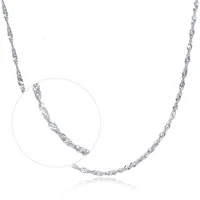 

Water Wave Singapore Necklace Factory Direct Sales 925 Sterling Silver Chain in size 16/18/20/22/24inch