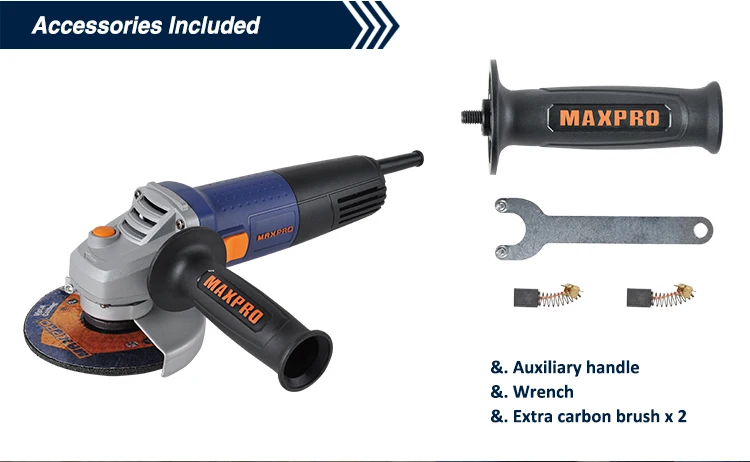 MAXPRO MPAG760/100 High quality 100mm 760W Angle Grinder with Two-motion Switch