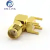 SMA female right angle solder for PCB mount RF connector