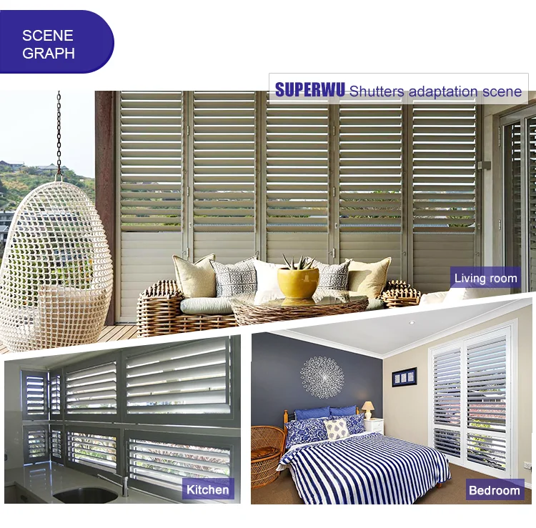 High quality white aluminum electric shutters movable blades louver window